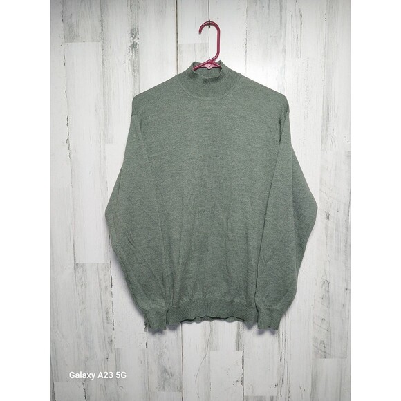Alfani Men's Woolmark 100% Merino Wool Sweater Green Medium Made In Australia - Picture 1 of 7